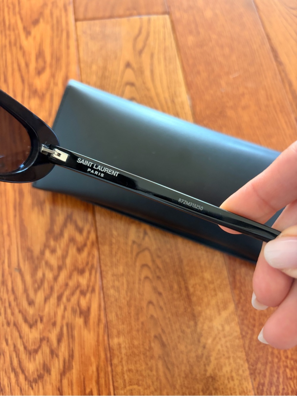 Saint Laurent Glossy Black Slim Oval Sunglasses - Picture 4 of 8